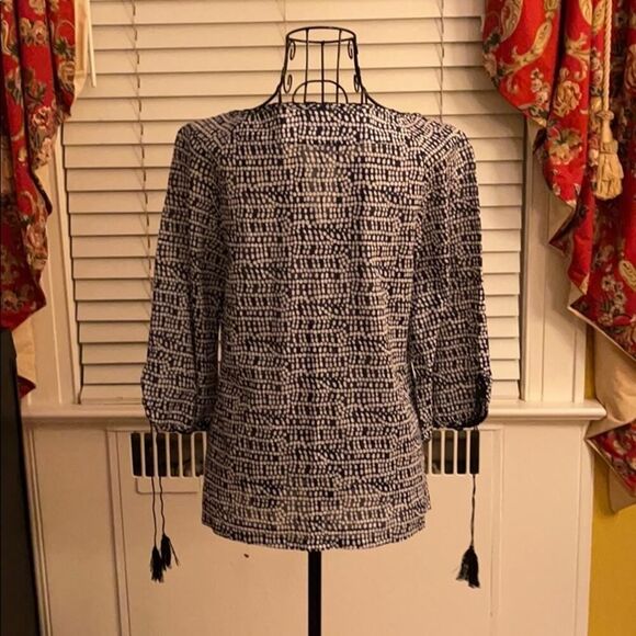 J. Crew navy tunic w tassels NWOT 0 - Picture 2 of 10